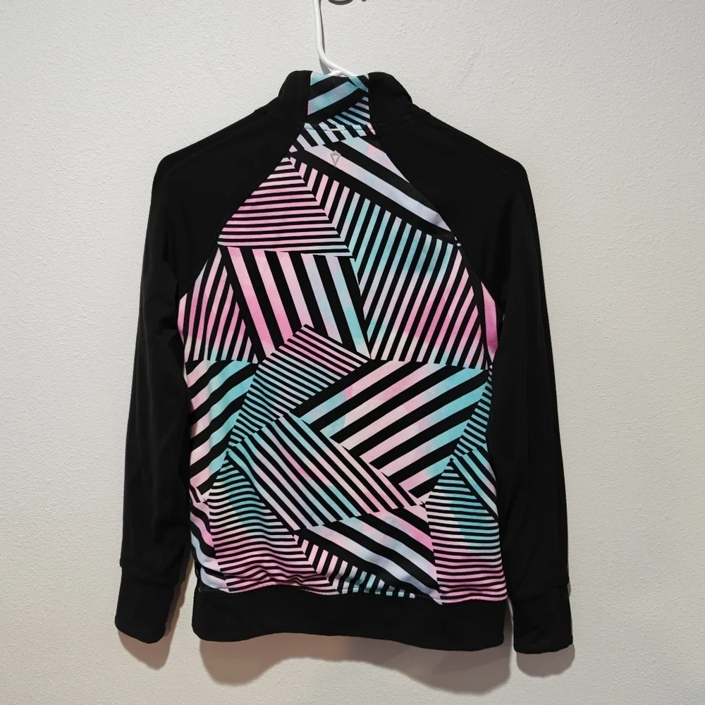 Discontinued Ivivva Lululemon Reversible Scuba Jacket Black  Geometric Size 14